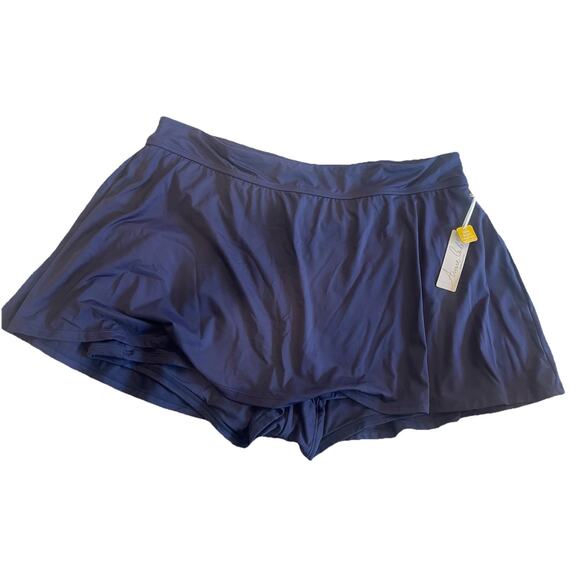 Anne Cole Soft Band Skirted Swim Bottom Live In Color Navy 22W NWT - Picture 4 of 5